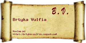 Brtyka Vulfia névjegykártya